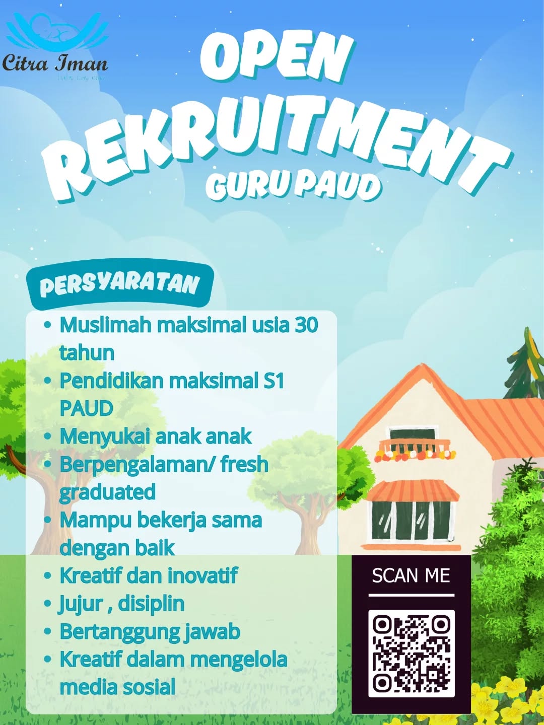 Open Recruitment Guru PAUD - Citra Iman Baby Daycare